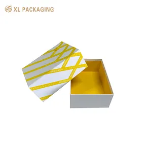 골판지 상자 제조업체 식품 용 뚜껑 및 매트 라미네이션 백지 포장 상자가있는 맞춤형 정사각형 흰색 선물베이스