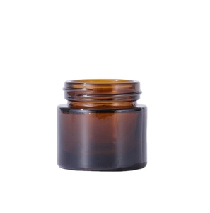 Custom 5g 10g15g 20g Clear Frosted Face Cream Jar Containers 1oz 2oz <b>Glass</b> Jars With Plastic Wood Grain Lid - Product Image 5