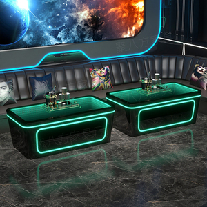 Barra personalizada de lujo de alta calidad, mesa Led, salón de club nocturno comercial, logotipo de vidrio templado, mesa iluminada de acero inoxidable - Product Image 3
