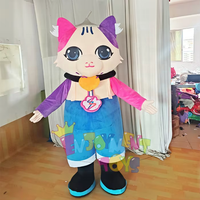 Personnages de dessins animés de conception personnalisée chat mignon coloré entreprise événement commercial Promotion mascotte accessoires de vêtements