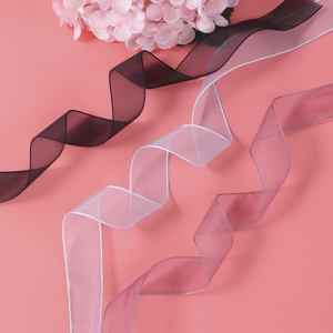 100% البوليستر الساتان الأورجانزا شريط حرير اليد مصبوغ الشيفون الشريط لكعكة مربع التفاف - Product Image 4