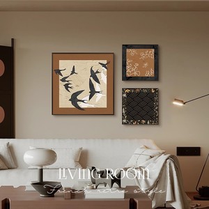 Framed Wall Art Set Abstract Painting Oil <b>Canvas</b> Black <b>Frame</b> Rectangle Living Room Bedroom Decor - Product Image 4