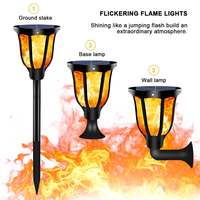51led flamme scintillante danse torche lumière faux feu flamme post applique extérieure solaire scintillement flamme torche