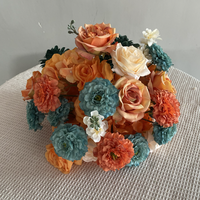Centre de table de mariage moderne de luxe de 35 cm, boule florale sur piédestal blanc, arrangement élégant de roses en soie, de haute qualité, fantaisie