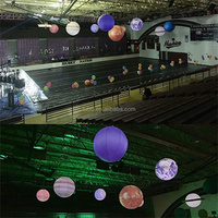 Planète gonflable géante publicitaire LED personnalisée pour la décoration d'événements, la promotion et l'affichage extérieur