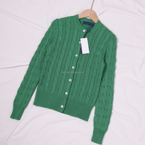 Cardigan en coton pur tricoté avec broderie queue de cheval – Pulls décontractés pour femme avec code QR - Product Image 6