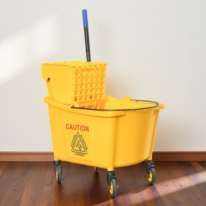 <span class=keywords><strong>Chariot</strong></span> de lavage portable pour serpillères, système d'essorage haute capacité pour la maintenance sanitaire domestique et de bureau - Product Image 1