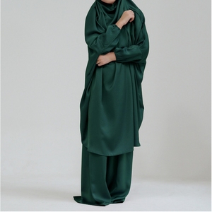 L-210 Abiti Modesti per Ragazze Arabe, Colori Uniti, Abaya per Ramadan ed Eid, Top e Vestiti con Hijab Nero, Abito per Ragazze Musulmane - Product Image 6