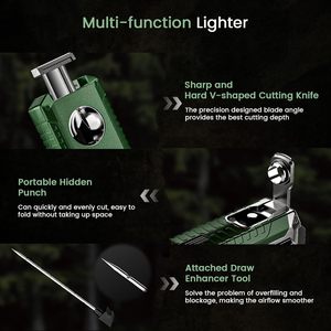 Luxury Windproof Cigar Torch <b>Lighter</b> with Cutter for Cigar Accessories - Product Image 3