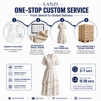 Robe midi en lyocell et lin à col en V, avec plis décoratifs, épaulettes, ceinture large et ourlet étagé, couleur ivoire, fabrication OEM/ODM pour marque privée