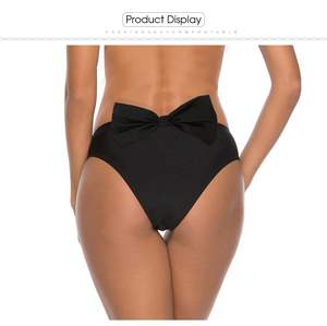 2025 nouveau Sexy nœud noeud Bikini <span class=keywords><strong>bas</strong></span> femmes solide noir Lingerie slips fille sans couture culotte taille haute Shorts dames troncs - Product Image 2