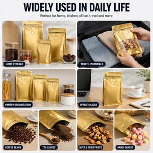 Bolsas de PP con Fondo Plano y Ocho Costuras Selladas, Personalizadas OEM, Grado Alimenticio, con Cierre Hermético y Válvula a Prueba de Humedad para Granos de Café y Té - Product Image 3