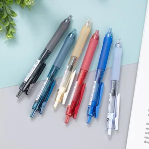 Bolígrafo de gel retráctil a granel, bolígrafo de plástico transparente o.5 mm, negro, azul y rojo, logo personalizado