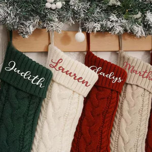 Bas de Noël brodé personnalisé avec nom tricoté famille bas de Noël décor de <span class=keywords><strong>vacances</strong></span> cadeau cadeau de famille de Noël - Product Image 4