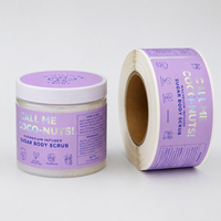 Etiquetas Adhesivas de Vinilo Holográfico Personalizadas y Duraderas para Bebidas y Cosméticos, Etiquetas de Embalaje en Rollo para Botellas de Gel de Ducha y Exfoliante Corporal