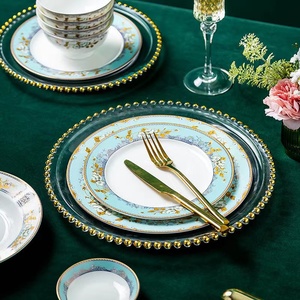 Jingdezhen — bols et assiettes en céramique de luxe, vaisselle chinoise résistante à la chaleur, haute qualité, combinaison de bols à bords dorins de style européen - Product Image 5