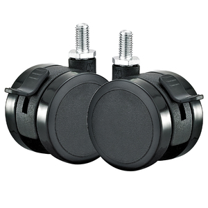 <span class=keywords><strong>2</strong></span>-Zoll Medizinische Möbelrollen, Doppelrollen, Schwarz, Vollkunststoff-Nylon, Gewindestange, Rollen für Tische, Stühle und Möbel - Product Image 5