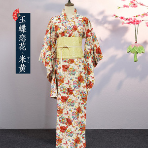 Femmes chaudes en gros Long coton <span class=keywords><strong>japonais</strong></span> <span class=keywords><strong>traditionnel</strong></span> cour Sakura imprimé fleuri été femmes Yukata robe pour Ryokan - Product Image 6