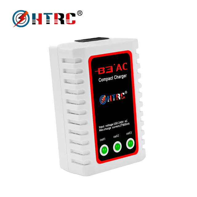 HTRC B3 20W AC Input LiPo Battery Balance Charger OVP Protection 18W Output 2s-3s Retractable Cable CE Certified Eco-Friendly