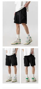 100% Polyester Soft Casual <b>Linen</b> <b>Shorts</b> for <b>Men</b> Summer Breathable Beach <b>Shorts</b> Plain Dyed - Product Image 3