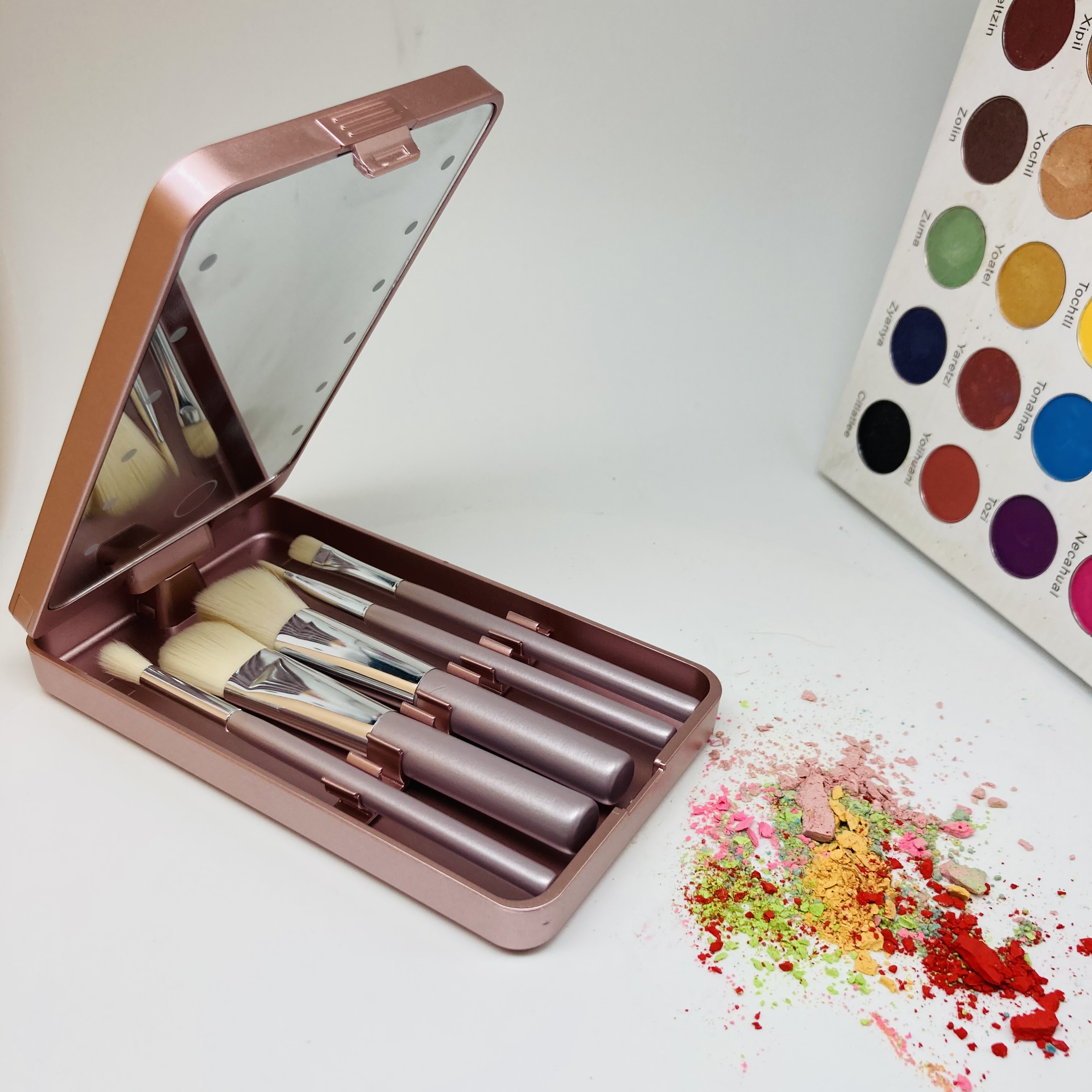 Набор Мини кистей для макияжа, оптовая продажа, индивидуальный логотип, розовая Золотая Кисть для макияжа, набор для путешествий