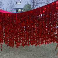 DT002 Décoration de fond photographique pour événements et fêtes, Meilleure vente, Effet cascade de paillettes suspendues réfléchissantes argent, rouge, noir, jaune