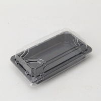 Japanse sushi-schaal, composteerbare plastic sashimi-doos, afhaallocatie voor eten, kleine zwarte plastic doos