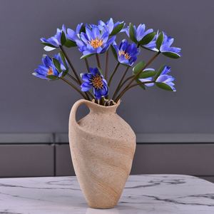 LO-525 Vente en gros de 60 cm, 2 tiges, bouquet de fleurs de lotus artificielles, fausses fleurs de lys pour la décoration de la maison et des mariages - Product Image 5