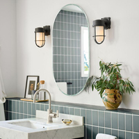 Miroir de salle de bain intelligent ovale sans cadre CF BLM1009, luxueux, éclairé, mural, anti-buée, avec écran tactile et lumière LED