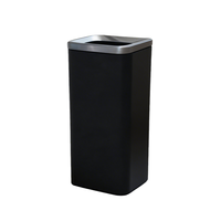 Poubelle rectangulaire pour hall d'hôtel, ouverture supérieure, grande capacité 30L, seau de rangement en métal sur pied, poubelle double couche pour centre commercial