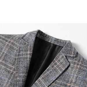 <span class=keywords><strong>Blazer</strong></span> à <span class=keywords><strong>carreaux</strong></span> pour <span class=keywords><strong>homme</strong></span>, coupe ajustée, décontracté, pour mariage, vente en gros 2024 - Product Image 4