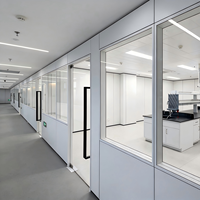 Cloison de bureau modulaire préfabriquée insonorisée en acier moderne avec porte pour salle de sport, école, villa - Vente directe usine