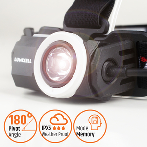 600 Lumen LED Hybrid Power Headlamp with Adjustable Beam Type-C Rechargeable USB-C IPX5 & Rear Red Light for Camping - Product Image 5