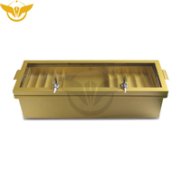 Plateau à jetons dorés YH pour plateau de rangement de jetons de poker en métal à double couche Baccarat