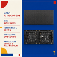 Module d'écran LED intérieur GOB Technology P3, anti-collision, étanche, panneau d'affichage LED 320*160 pour enseigne publicitaire de magasin