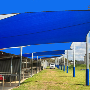 Toldo de Sombra para Jardín Exterior Azul, Protección Solar y Contra el Viento, 6x6m - Product Image 4