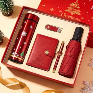 Custom Logo Christmas & New Year Employee Promotional PU Leather Office <b>Gift</b> <b>Set</b> with UV Printing Boutique Wholesale - Product Image 3