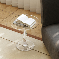 Table d'appoint ronde en acrylique transparent de 18 pouces pour petits espaces Table d'appoint en acrylique pour salon