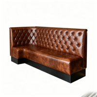 Tables et chaises de restaurant en bois et cuir microfibre de style industriel de Foshan pour salles privées et espaces privés (vente en gros)