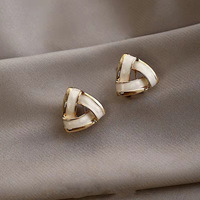 Boucles d'oreilles en argent S925, aiguille goutte à goutte d'huile géométrique Triangle boucles d'oreilles mode tempérament boucles d'oreilles bijoux