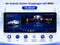 Système de lecteur DVD de voiture Android 15,8 pouces DSP avec CarPlay sans fil Android Auto pour BMW EVO NBT CIC Écran tactile IPS Snapdragon665
