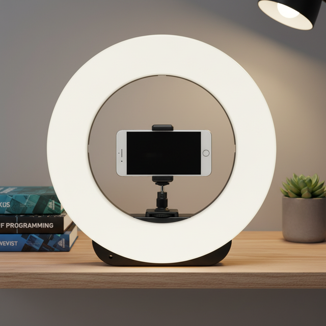 Triopo 14-Inch Studio Selfie Ring LED Light Adjustable Color Temperature Brightness Power Can with Tripod Stand for Smartphone