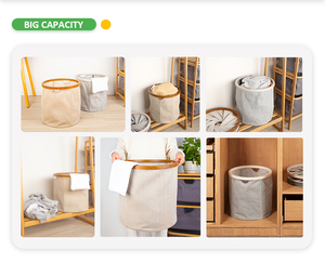 Bac de rangement pliable authentique de qualité supérieure avec bordure en plastique, ouverture et fermeture par torsion, structure robuste pour l'organisation de la maison, <span class=keywords><strong>boîte</strong></span> pliable - Product Image 3