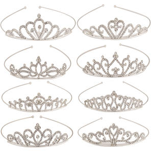 QS çocuk Tiaras prenses taçlar kafa çocuklar kızlar gelin kristal taç düğün parti aksesuarları - Product Image 2