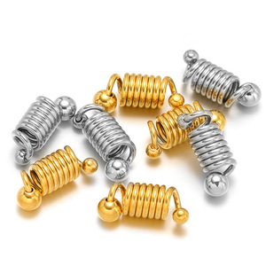 Fermoir à ressort tubulaire |   Connecteur en acier inoxydable plaqué or PVD 18 carats pour la fabrication de bijoux DIY (colliers, bracelets) - Product Image 1