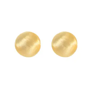 fashion earrings jewelry 925 sterling silver earrings Frosted ball round disc shape gold plated stud earrings for women