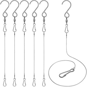 Crochets pivotants 360° °   Crochets pivotants pour cordes d'extension suspendues, pour éoliennes d'extérieur, carillons éoliens, mannequins à vent, torsades en cristal et supports - Product Image 1