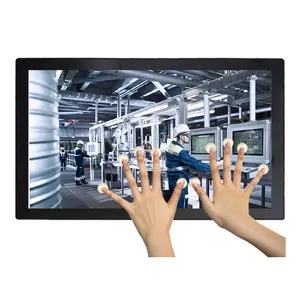 Monitor de tela de toque industrial de dez pontos LCD capacitivo para montagem em parede com painel aberto personalizado de 15,6 21,5 27 polegadas