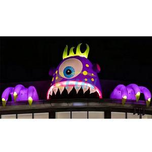 Monstre <span class=keywords><strong>gonflable</strong></span> violet à un œil pour Halloween, décoration de toit, avec éclairage LED, en tissu Oxford, monstre <span class=keywords><strong>gonflable</strong></span> grimpeur de bâtiment - Product Image 5