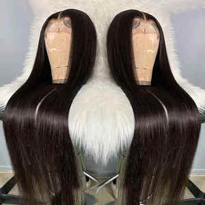 Rohes brasilia nisches natürliches menschliches Haar gebleichte Knoten Spitze Front Perücken Verkäufer, glattes menschliches Haar 360 Spitze Frontal Perücke mit Babyhaar - Product Image 1